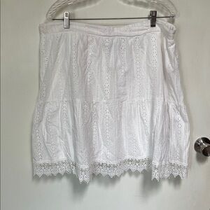 Lane Bryant White Eyelet A-Line Skirt
